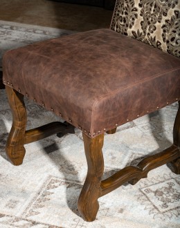 spanish style dining room chair,rustic ranch embossed leather dining chair