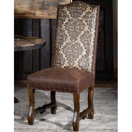 Verona Stone Saddle Stool  Western Leather Stools - Adobe Interiors