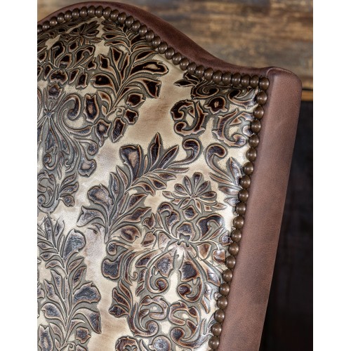 Verona Stone Saddle Stool  Western Leather Stools - Adobe Interiors