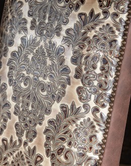 spanish style dining room chair,rustic ranch embossed leather dining chair