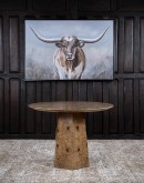 Burl Wood Round Dining Table