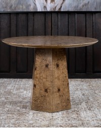 Burl Wood Round Dining Table