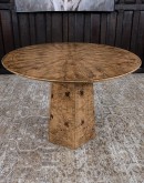 Burl Wood Round Dining Table