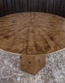 Burl Wood Round Dining Table