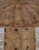 Burl Wood Round Dining Table