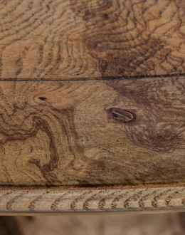 Burl Wood Round Dining Table