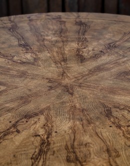 Burl Wood Round Dining Table