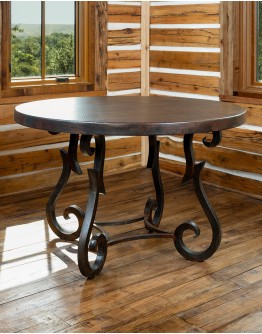 Copper Top Round Dining Table Copper Top Round Dining Table