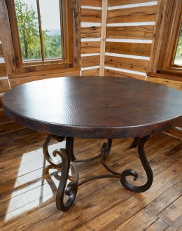 Copper Top Round Dining Table