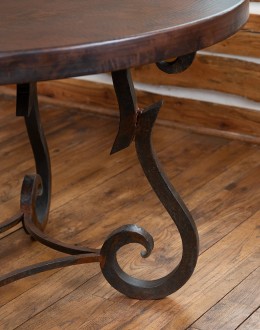 Copper Top Round Dining Table