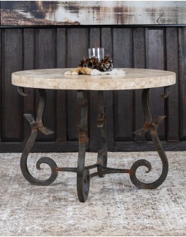 Sandstone Travertine Round Dining Table