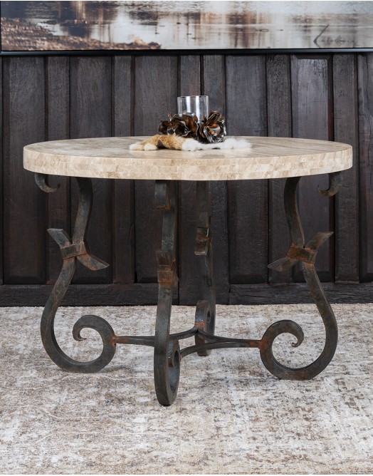 Sandstone Travertine Round Dining Table