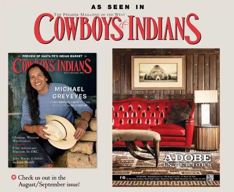 Cowboy Indians Magazine Oakley Red Leather Sofa
