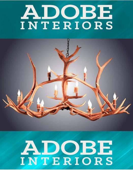 10 Light Elk Crossbar Antler Chandelier