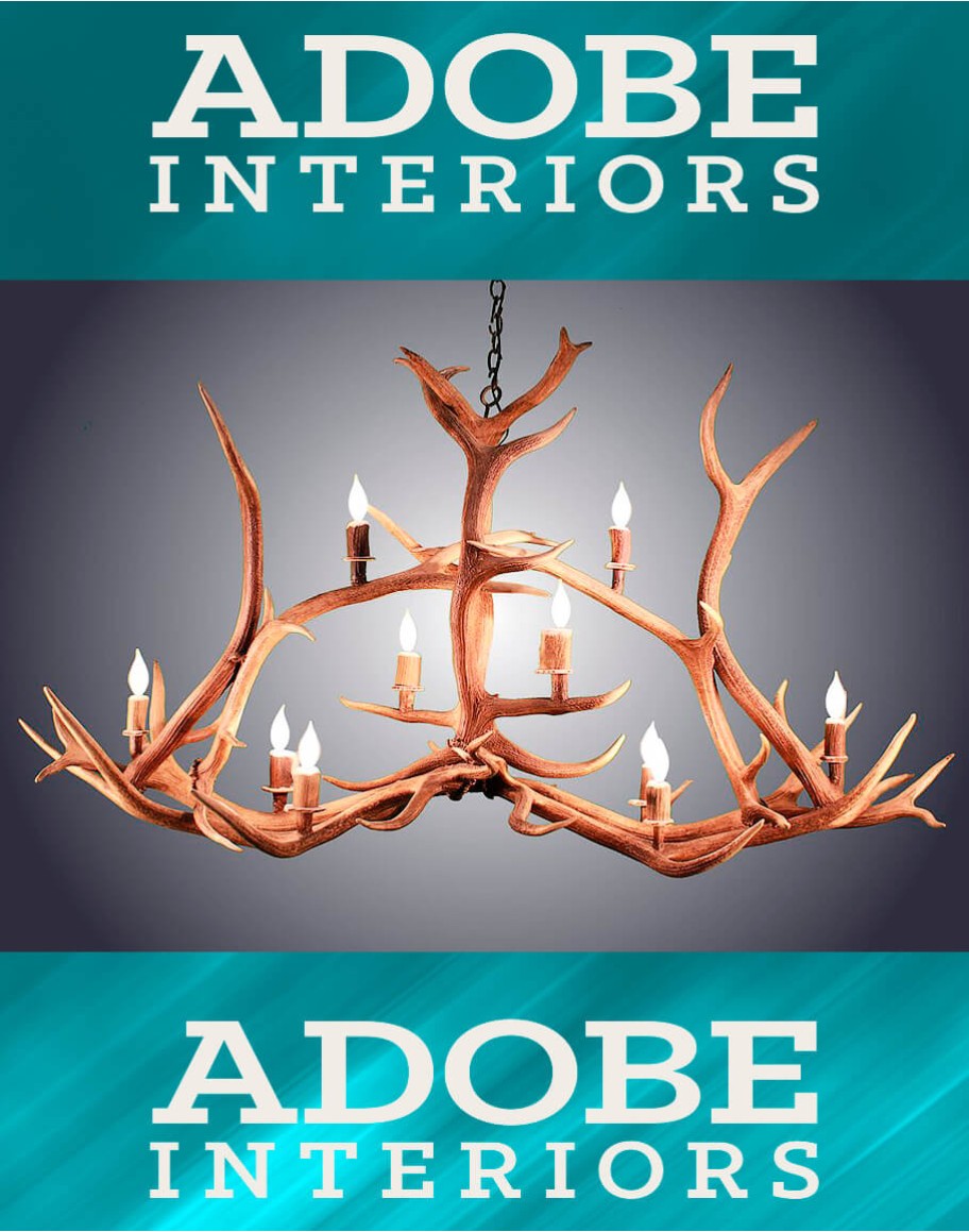 10 Light Elk Crossbar Antler Chandelier