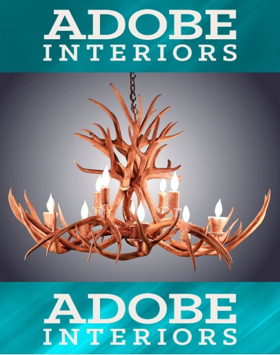 10 Light Oblong Inverted Mule Deer Antler Chandelier high quality mule deer antler chandelier