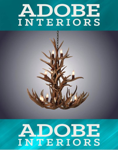 12 Light Cascade Mule Deer Antler Chandelier high quality mule deer antler chandelier