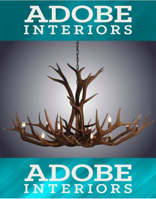 12 Light Single Tier Elk Antler Chandelier