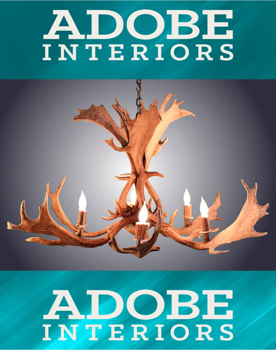 6 Light Fallow Antler Chandelier