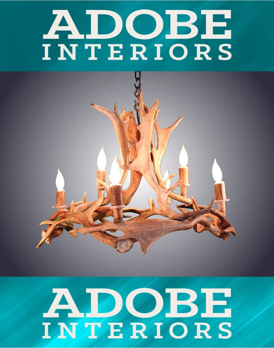 6 Light Fallow Ring Antler Chandelier