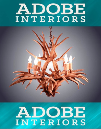 6 Light Inverted Mule Deer Antler Chandelier 6 Light Inverted Mule Deer Antler Chandelier