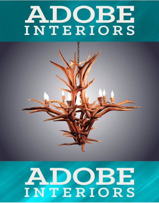 8 Light Inverted Elk Antler Chandelier