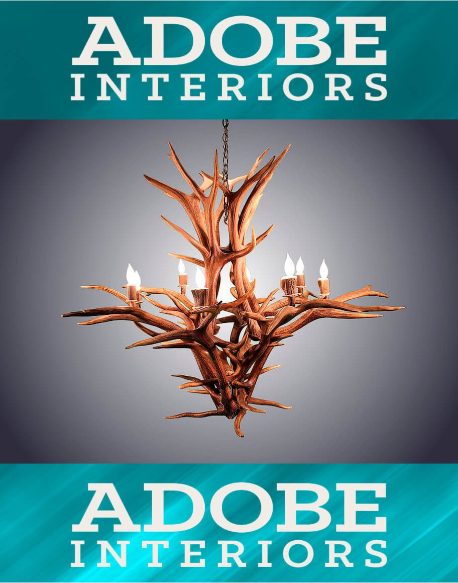 8 Light Inverted Elk Antler Chandelier