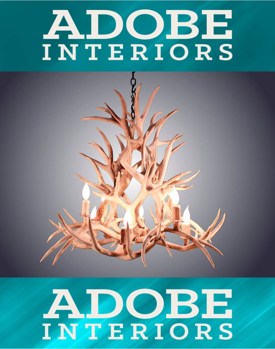 8 Light Magnolia Mule Deer Antler Chandelier