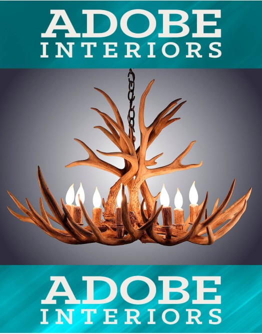 8 Light Mule Deer Antler Chandelier