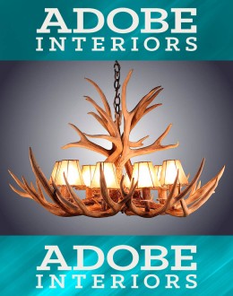 8 Light Mule Deer Antler Chandelier