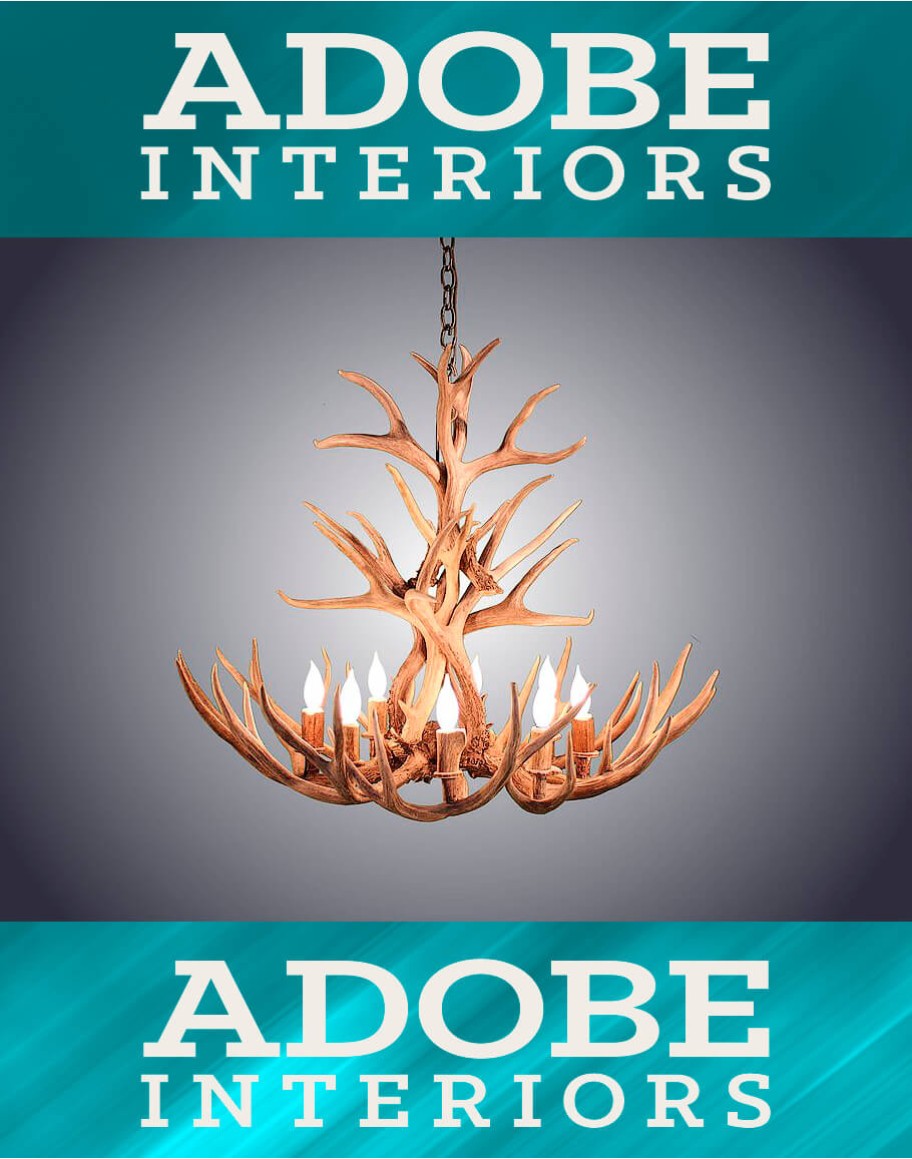 8 Light Tall Mule Deer Antler Chandelier