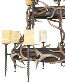 Grand Sierra 2-Tier Antler Chandelier with Onyx