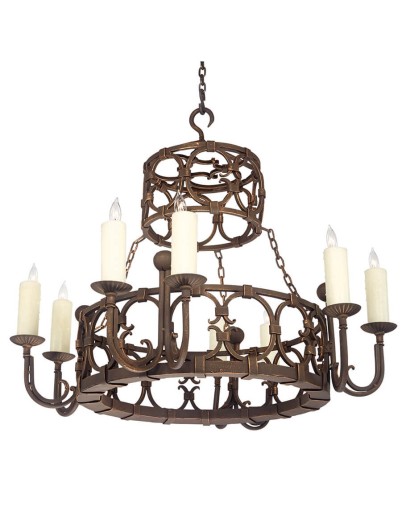 8 Light Apron Chandelier best store to buy hand forged iron chandeliers