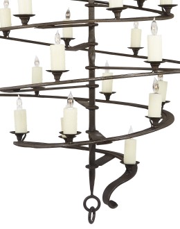 Belvedere Spiral Hammered Wrought Iron Chandelier Belvedere Spiral Hammered Wrought Iron Chandelier