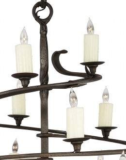 Belvedere Spiral Hammered Wrought Iron Chandelier Belvedere Spiral Hammered Wrought Iron Chandelier