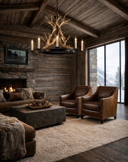 Eight Light Tanner with Antlers Chandelier