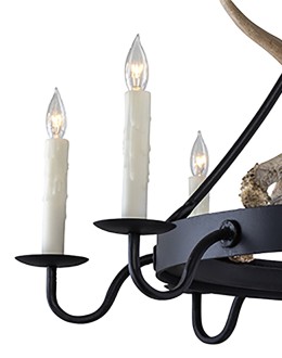 Eight Light Tanner with Antlers Chandelier
