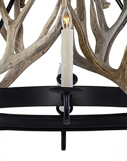 Eight Light Tanner with Antlers Chandelier