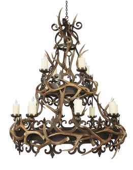 Nico Two Tier Chandelier w/Antlers