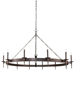 One Tier Iron Ring Chandelier