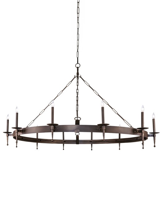One Tier Iron Ring Chandelier