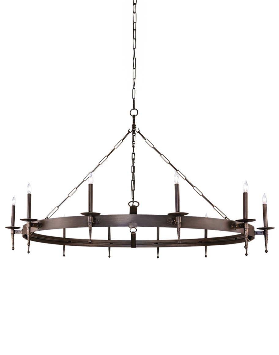 One Tier Iron Ring Chandelier