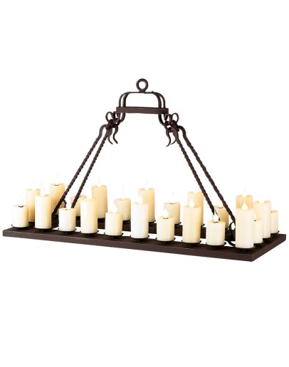 Single Tier Rectangular Ladco Chandelier best store to buy hand forged iron chandeliers