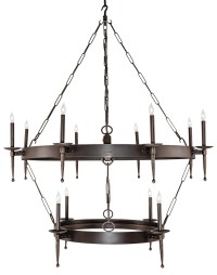 Two Tier Iron Ring Chandelier