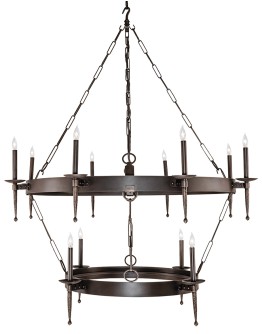 Two Tier Iron Ring Chandelier