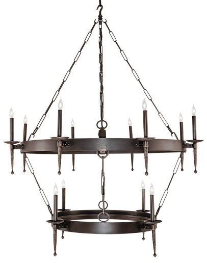 Two Tier Iron Ring Chandelier Two Tier Iron Ring Chandelier