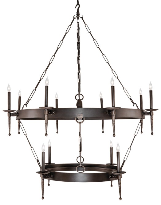 Two Tier Iron Ring Chandelier