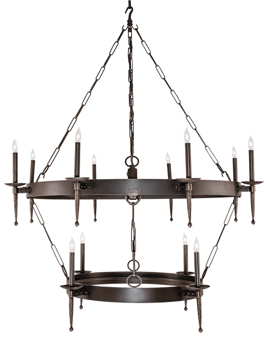 Two Tier Iron Ring Chandelier Two Tier Iron Ring Chandelier