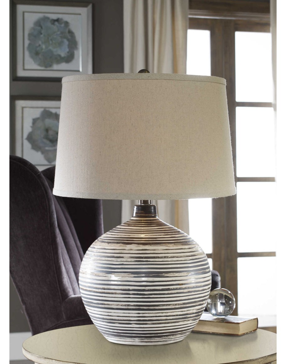 mocha and ivory ceramic table lamp