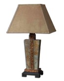 table lamp made from slate stone